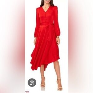 Vince Camuto Vibrant Red Asymmetrical Dress